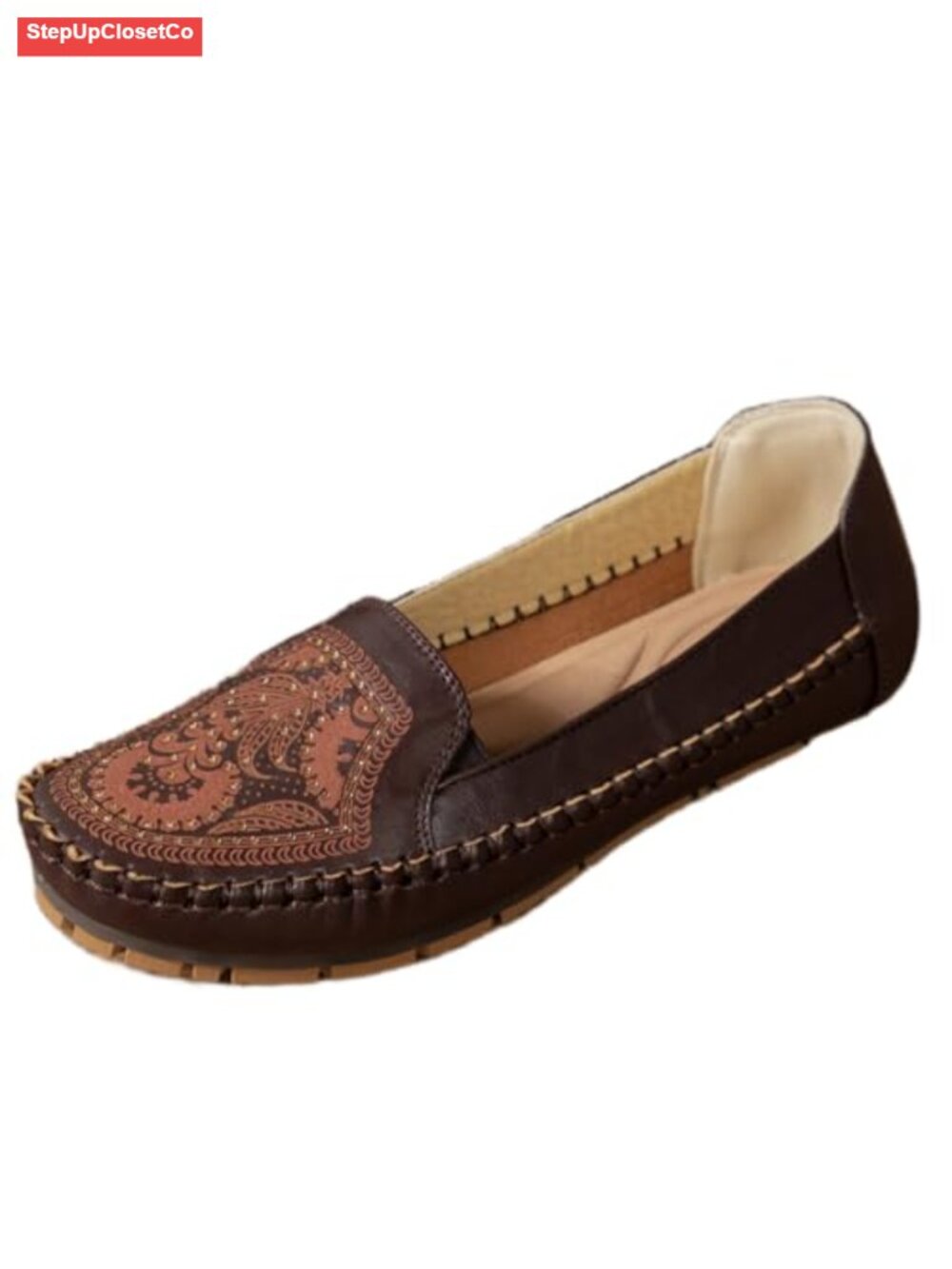 Leather Women's Loafers Business Casual Slip On Comfort Flats Driving Shoes